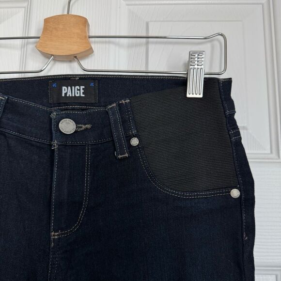 PAIGE Maternity Side Panel Verdugo Ankle Jeans in Mona Dark Wash Size 25 - Picture 8 of 16